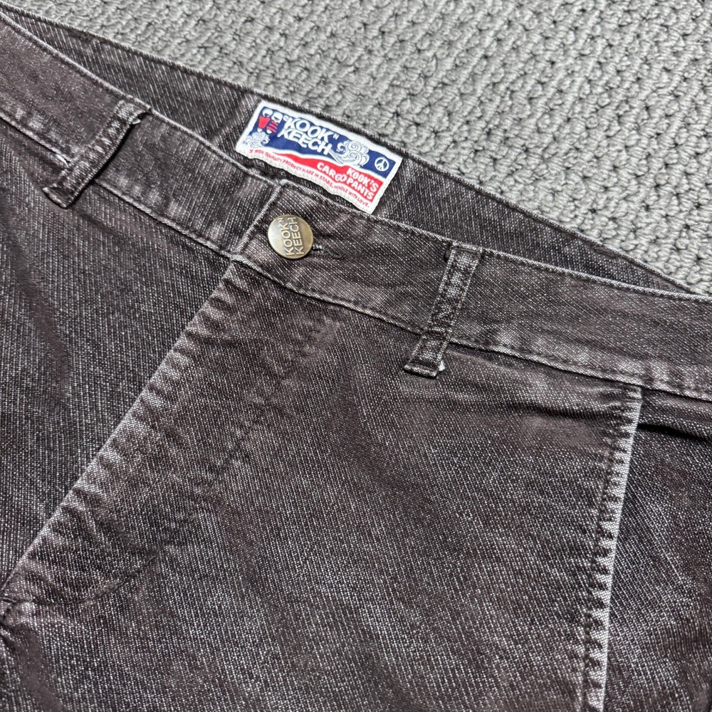 Kook N Keech Cargo‎ Pants Men 34 Faded Black Stretch Slim Jogger Cuff Y2K Skater